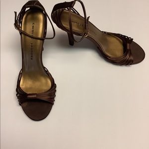Bronze color Chinese Laundry sexy ankle strap dress sandals size 8